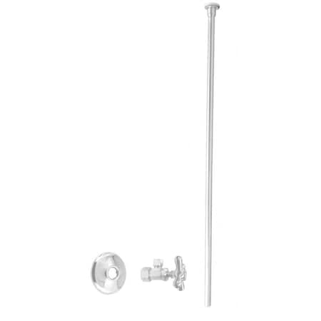 Westbrass 3/8" x 20" Flat Head Toilet Supply Kit with Cross Handle Angle Valve, Powder Coat White D105KFHX-50
